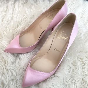 Christian Louboutin Satin Pink/Rose Pumps …